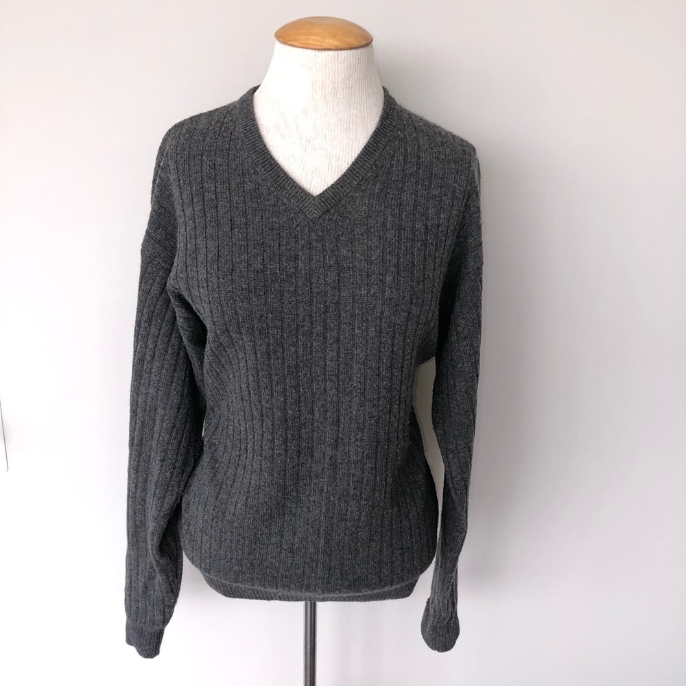 Geoffrey Beene cashmere v neck sweater oversized